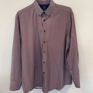 Men's Red and Blue Patterned Shirt